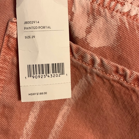 J BRAND Coral Colored Jules High Rise Painted Portal Jean Shorts - Picture 2 of 3